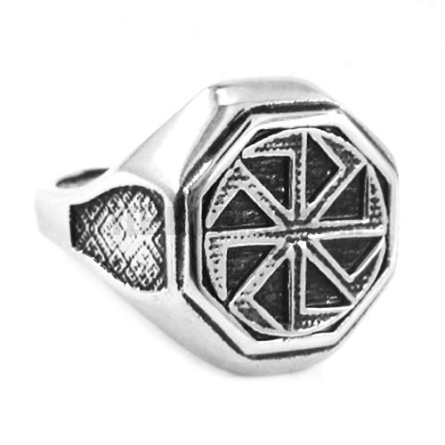 Slavic Perun Axe Antique Silver Stainless Steel Jewelry Axe Ring SWR0298 - Click Image to Close